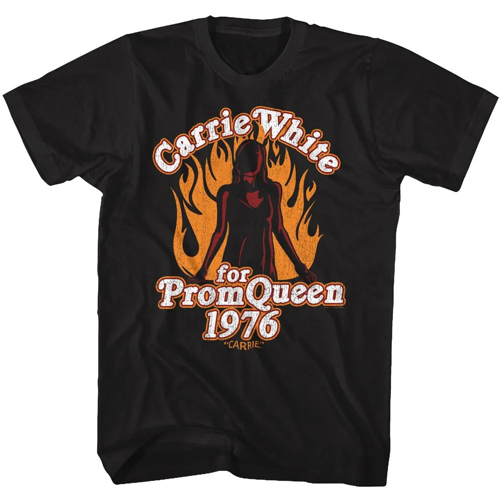 Carrie Prom Queen 1976 Black Adult T-Shirt