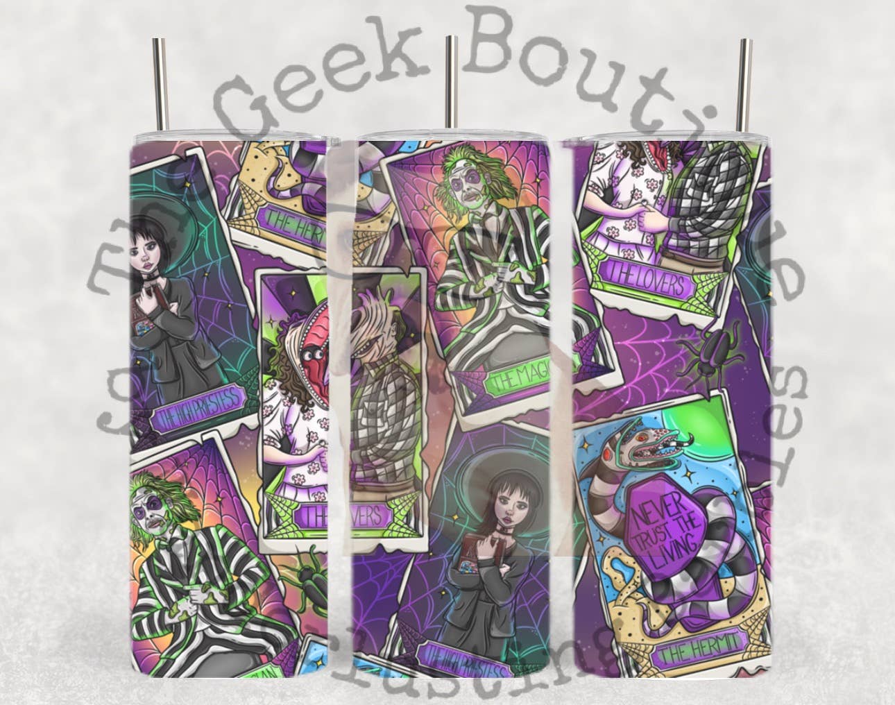 Beetlejuice Tarot Cards Halloween Horror Movie Tumbler