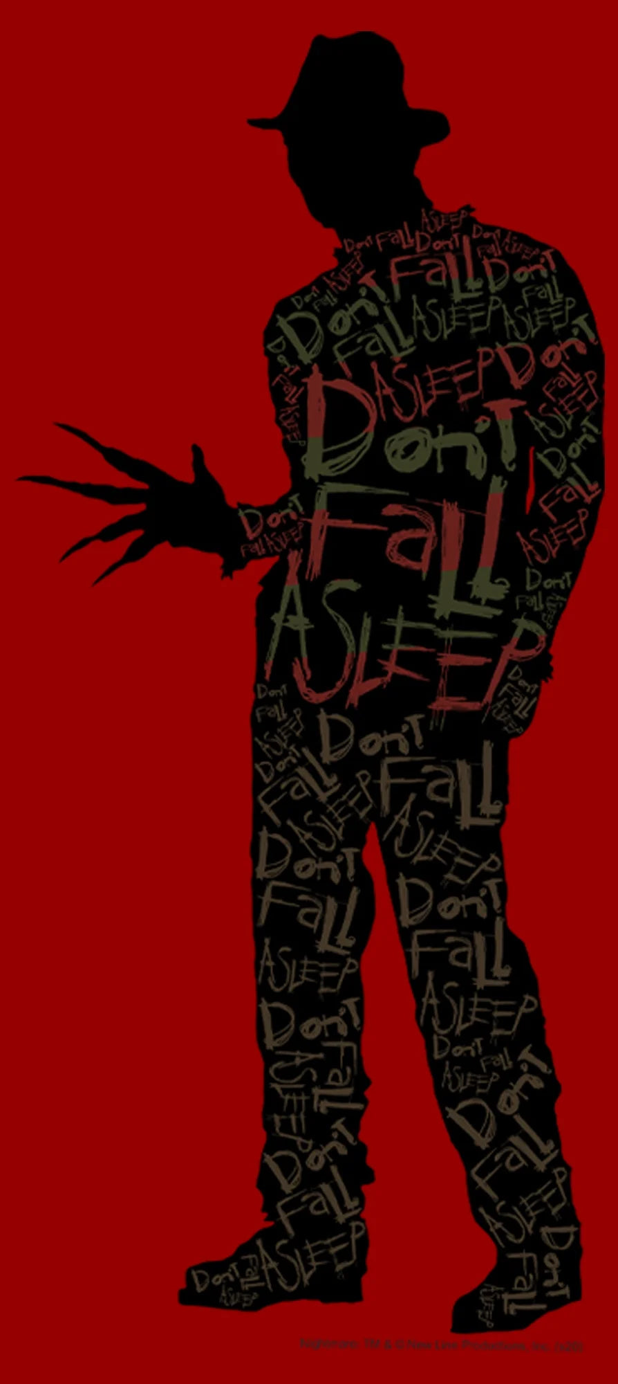 Men'S Freddy Krueger Don'T Fall Asleep Graphic Tee Red Large