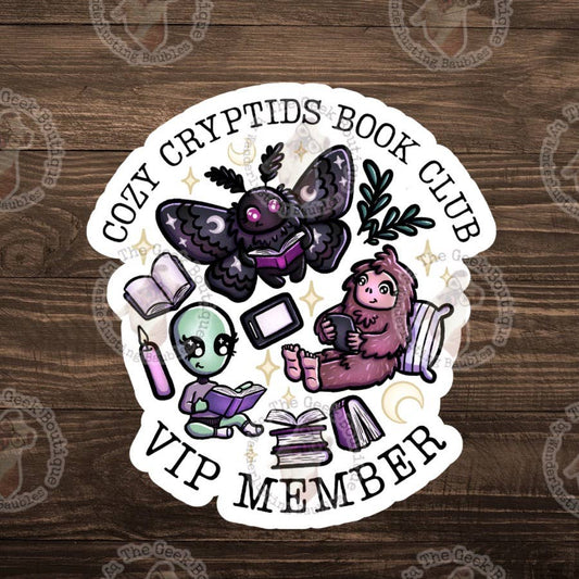 3" Vinyl Cozy Cryptid Book Club Bookish Reader Sticker