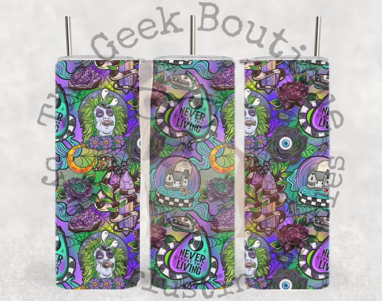 Beetlejuice Ombre Collage Halloween Horror Tumbler