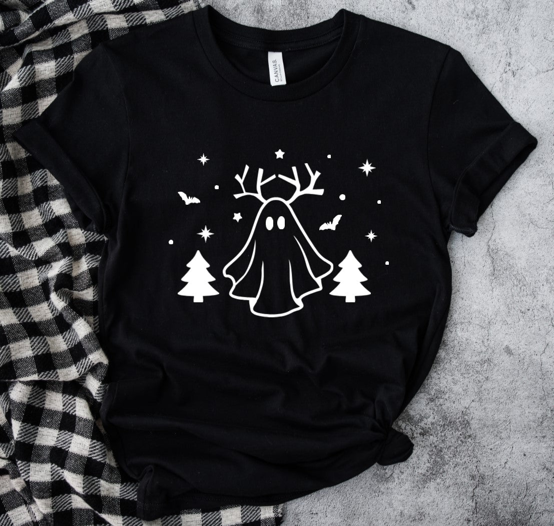 Ghosty Reindeer - Available in T-Shirt, Pullover, Hoodie, Tank or Long Sleeve