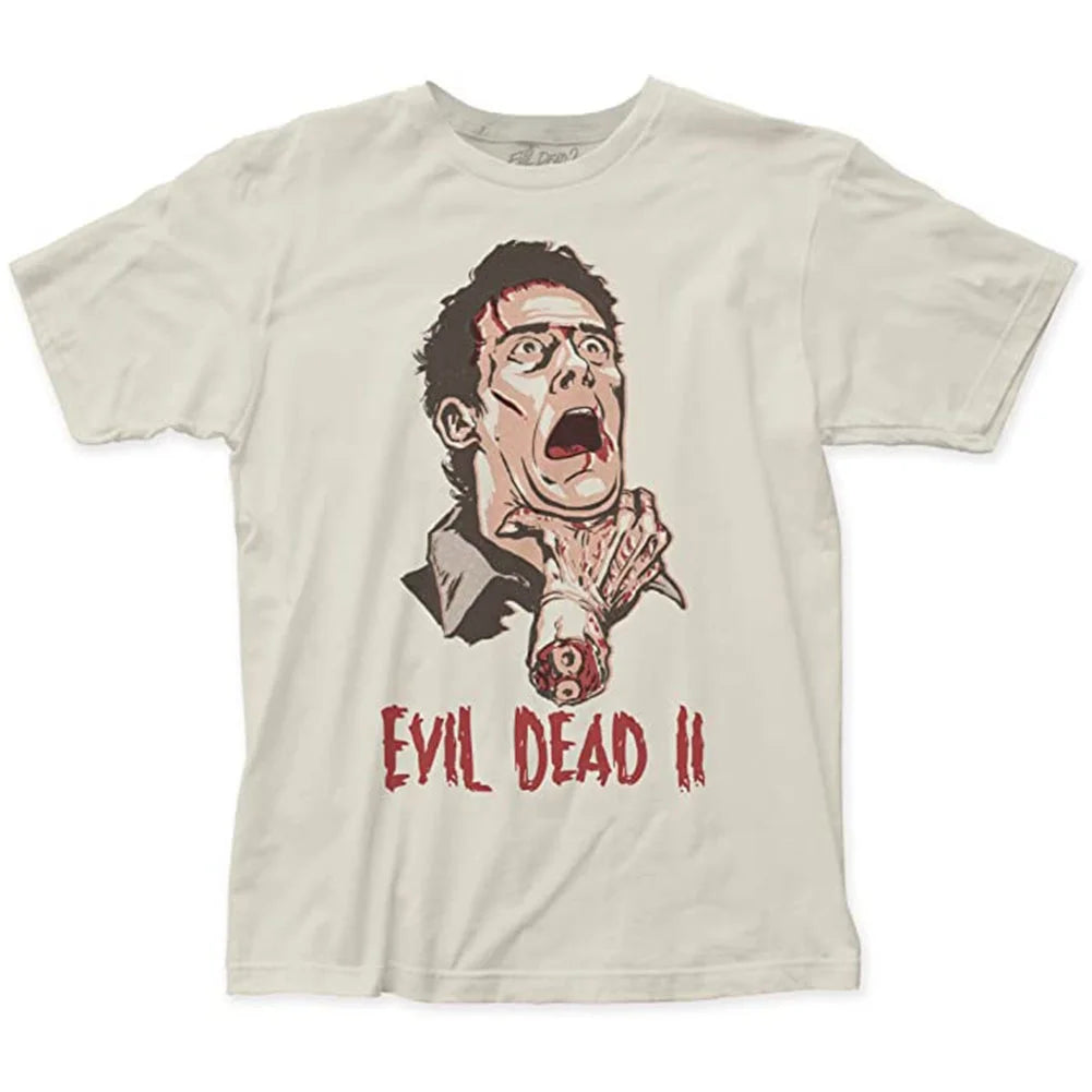 Evil Dead 2 Men'S Ash Williams Vintage Style T-Shirt Vintage White 2XL
