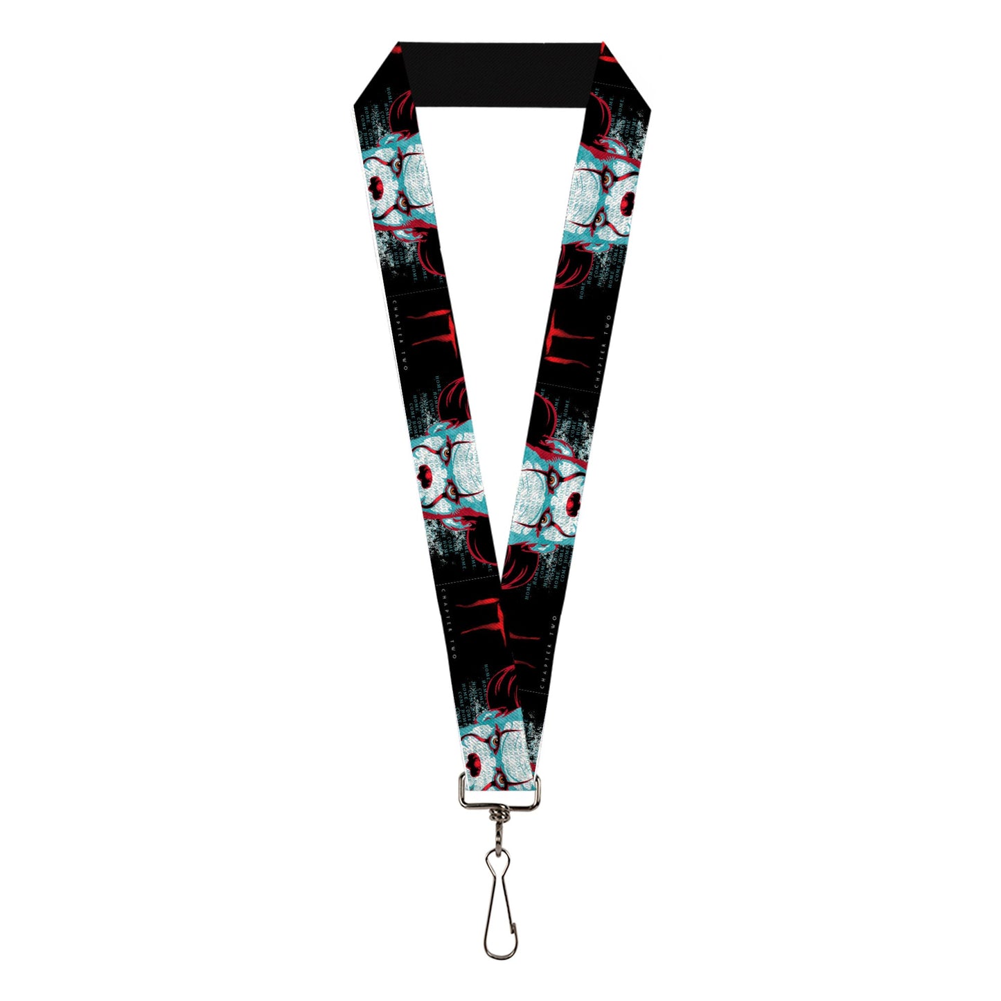 Lanyard - 1.0" - IT CHAPTER TWO Pennywise Face CLOSE-UP Black/Red/Blues
