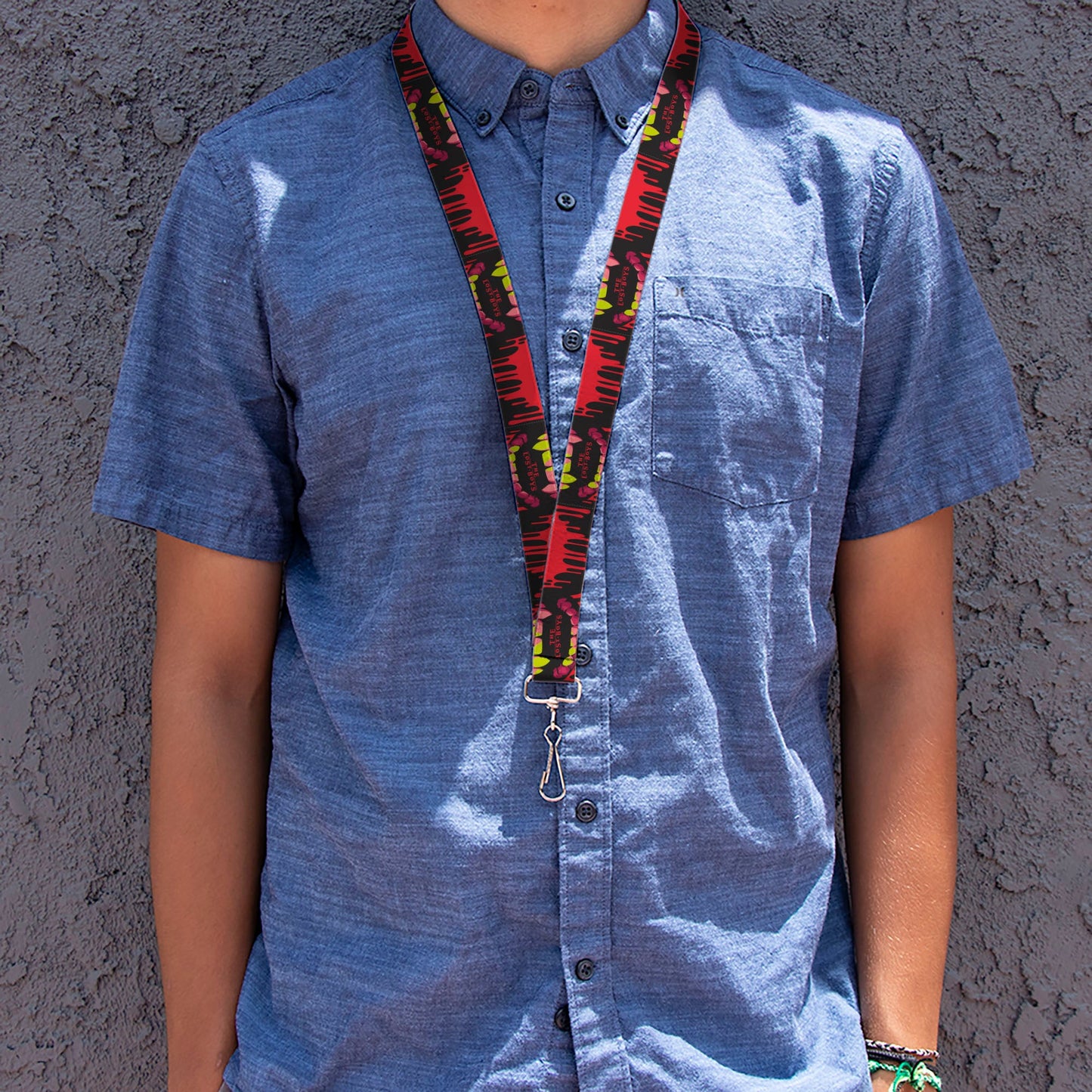 Lanyard - 1.0" - THE LOST BOYS Teeth Fangs Close-Up Title Logo Black/Reds/Yellows