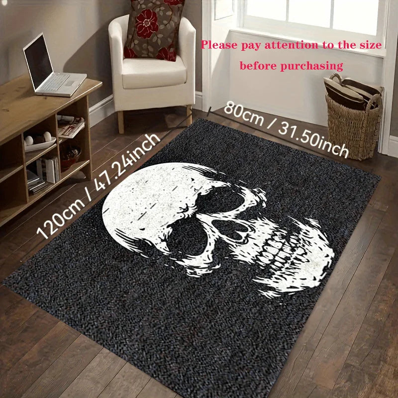 Halloween Skull Door Mat – Non-Slip Indoor & Outdoor Rug