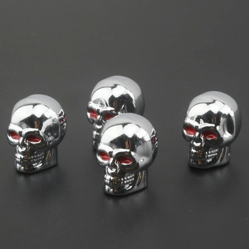 Skull Tire Valve Caps (4-Piece Set)