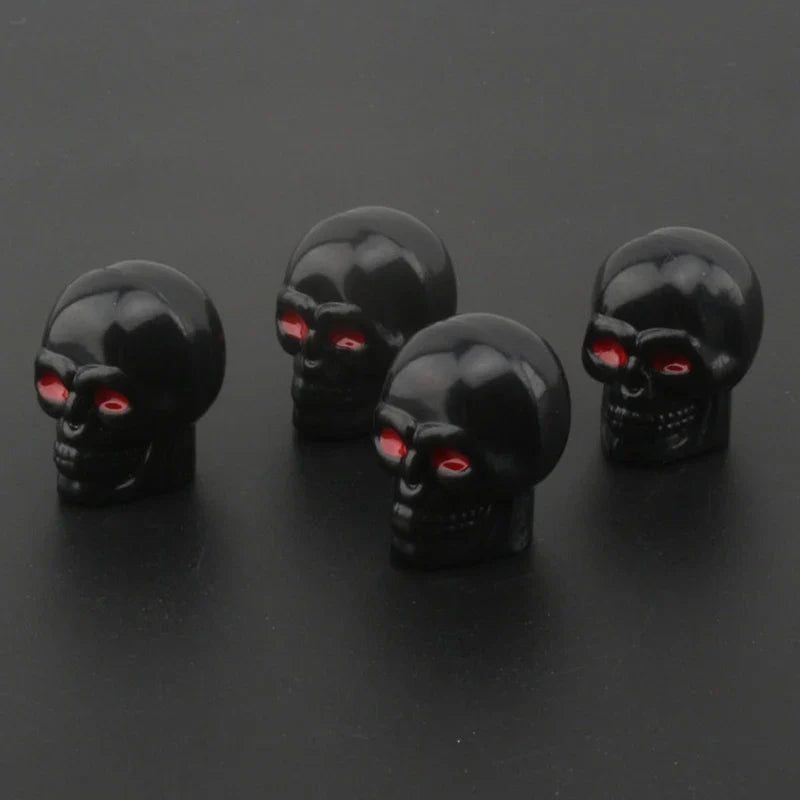 Skull Tire Valve Caps (4-Piece Set)