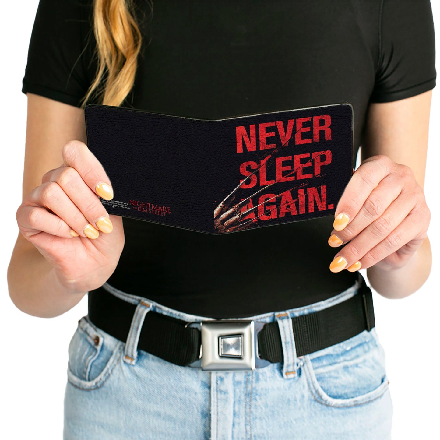 Bi-Fold Wallet - Freddy's Hand NEVER SLEEP AGAIN + A NIGHTMARE ON ELM STREET Black Red