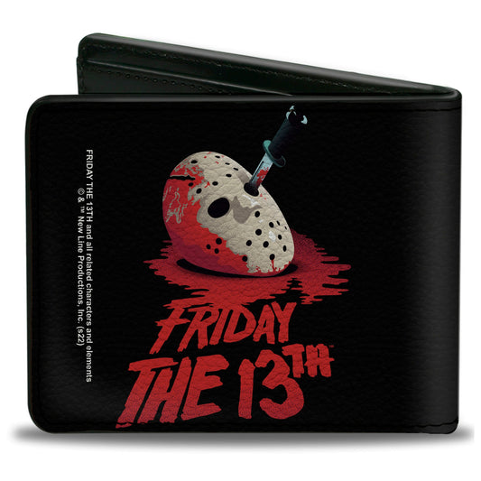 Bi-Fold Wallet - FRIDAY THE 13TH Vintage Jason Mask Poster Black Red