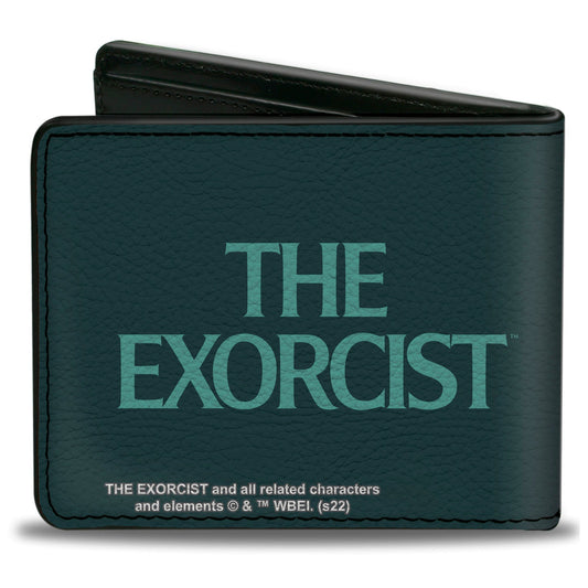 Bi-Fold Wallet - The Exorcist Vintage Regan Levitation Scene Poster + Title Logo Black Greens