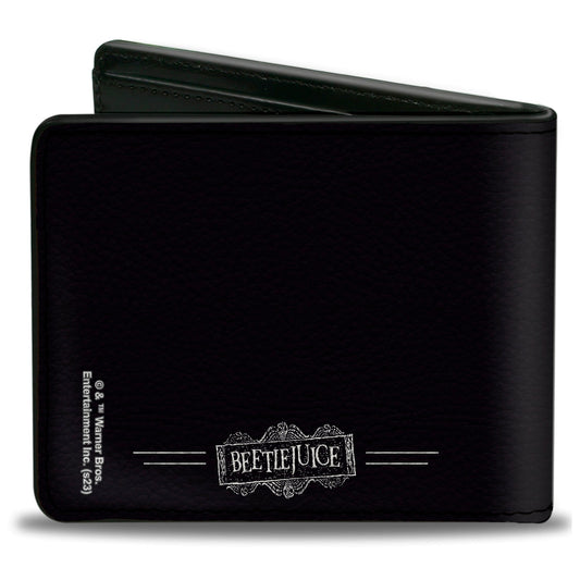 Bi-Fold Wallet - Beetlejuice ONE BIG DARK ROOM Lydia Quote Black/White