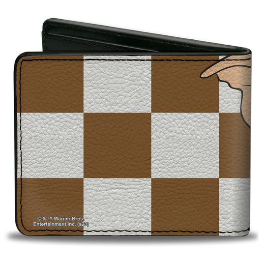 Bi-Fold Wallet - The Gremlins Gizmo Pose Checker Brown/White