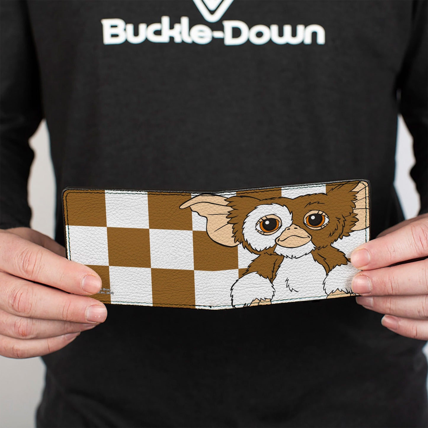 Bi-Fold Wallet - The Gremlins Gizmo Pose Checker Brown/White