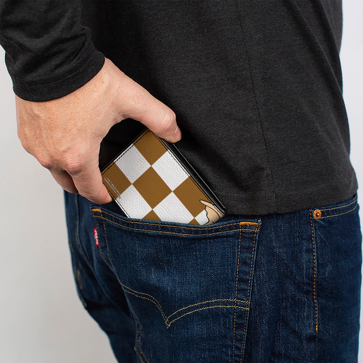 Bi-Fold Wallet - The Gremlins Gizmo Pose Checker Brown/White