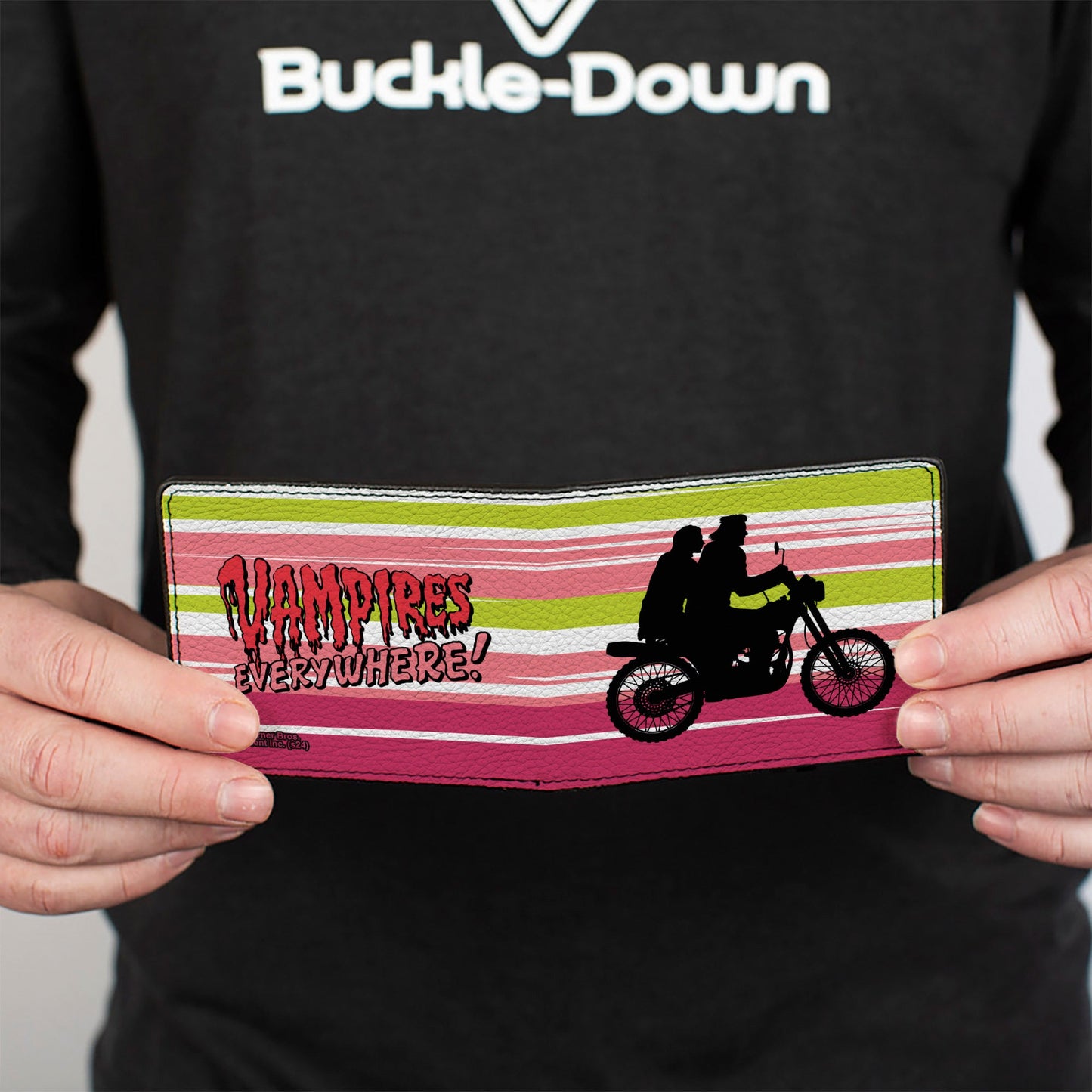 Bi-Fold Wallet - The Lost Boys Motorcycle Ride Silhouette White/Green/Pink