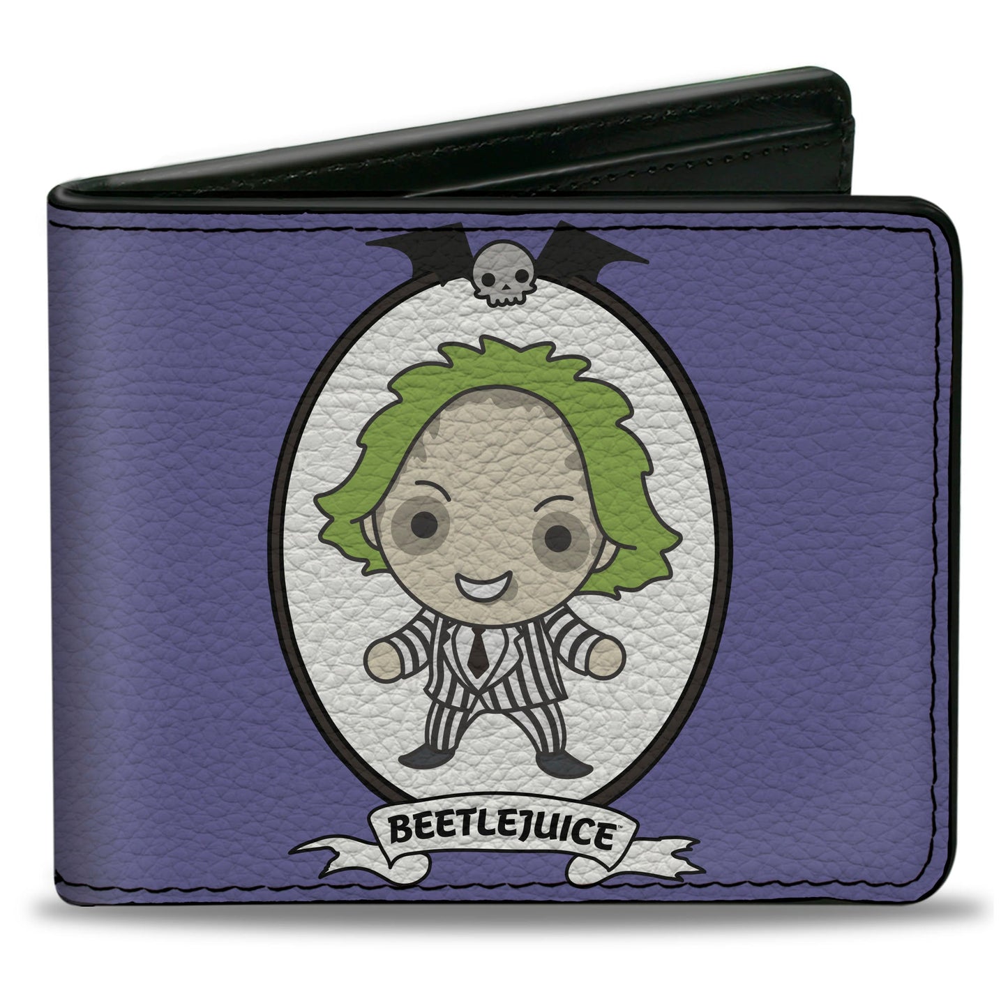 Bi-Fold Wallet - BEETLEJUICE Chibi Full Body Portrait Pose Blue