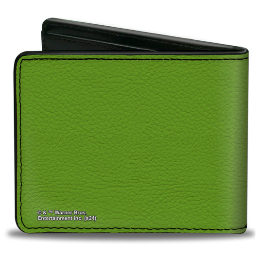 Bi-Fold Wallet - BEETLEJUICE Face and Text Green/Purple