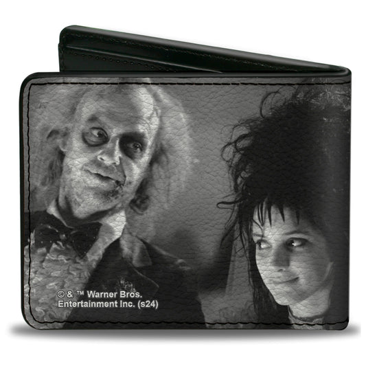 Bi-Fold Wallet - Beetlejuice and Lydia Wedding Scene Blocks Black/White