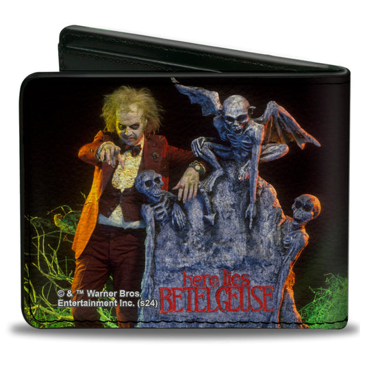 Bi-Fold Wallet - Beetlejuice HERE LIES BETELGEUSE Graveyard Pose