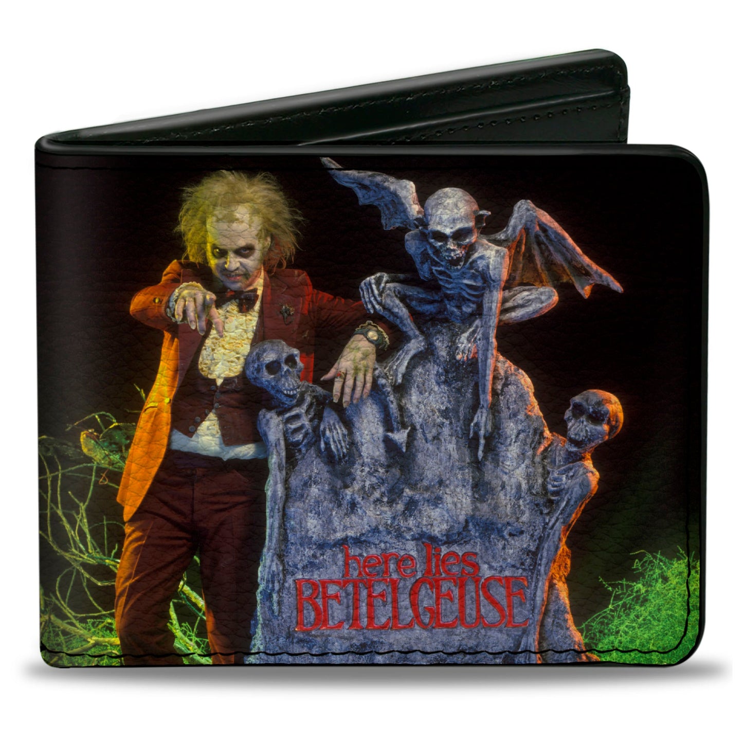 Bi-Fold Wallet - Beetlejuice HERE LIES BETELGEUSE Graveyard Pose