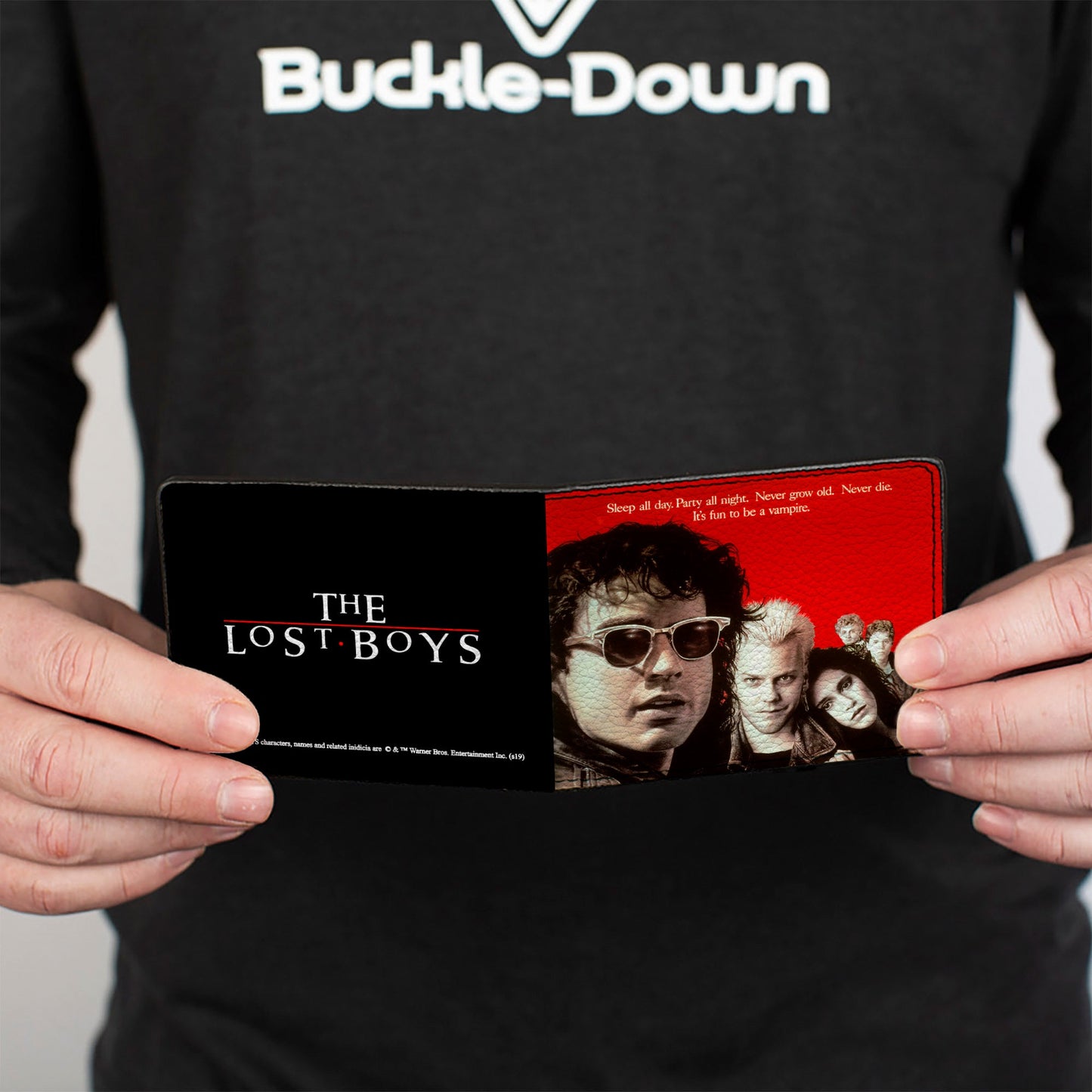 Bi-Fold Wallet - The Lost Boys Cast Pose Quote Red White + Logo Black White Red