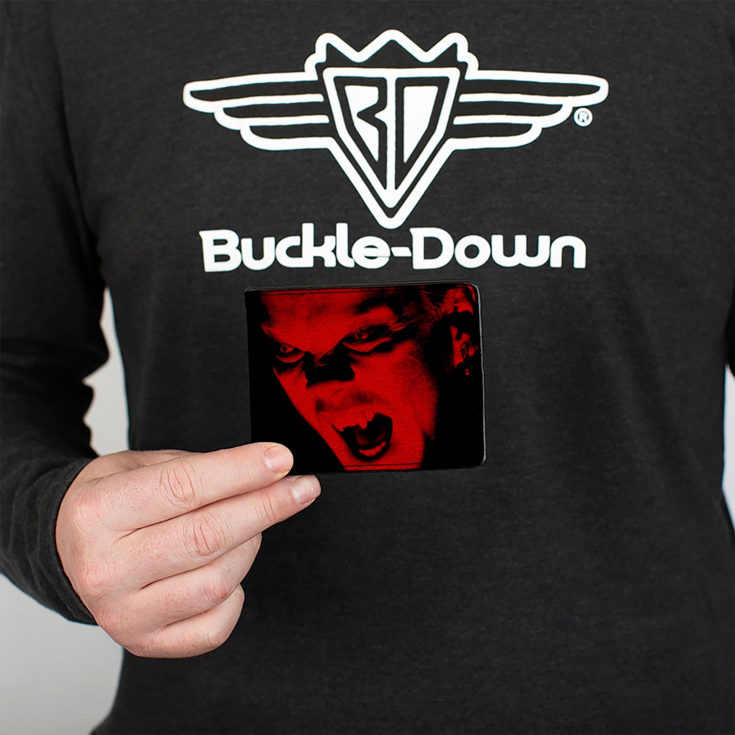Bi-Fold Wallet - The Lost Boys David Face CLOSE-UP + Logo Black Reds White