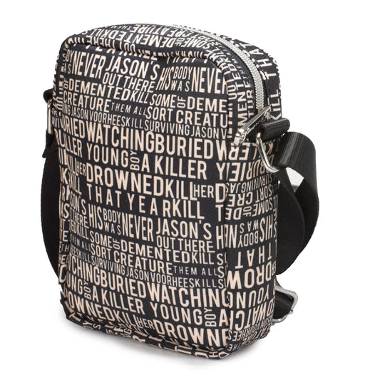 Women's Crossbody Wallet - Friday the 13th Jason Mask with Quotes Collage