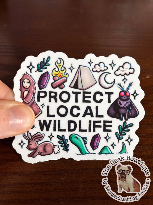 3” Protect Local Wildlife Bigfoot Mothman Cryptid Sticker