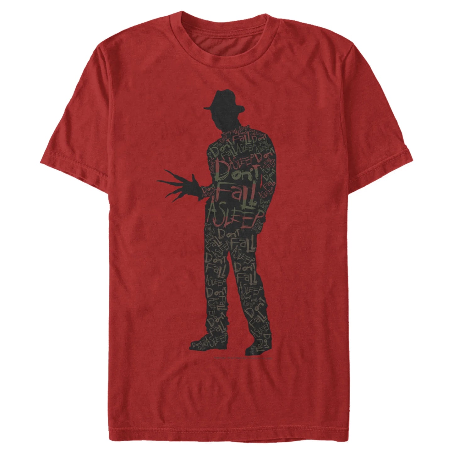 Men'S Freddy Krueger Don'T Fall Asleep Graphic Tee Red Large