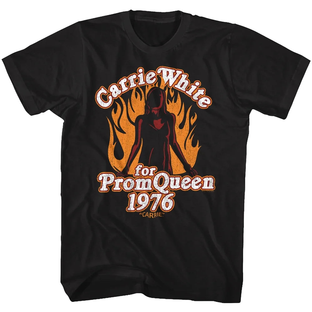 Carrie Prom Queen 1976 Black Adult T-Shirt