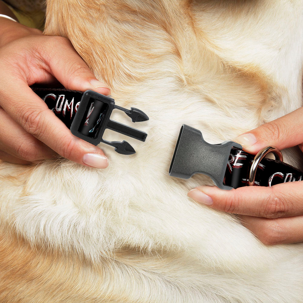 Plastic Clip Collar - A Nightmare on Elm Street READY OR NOT HERE I COME/Freddy Silhouette Black/Reds/White