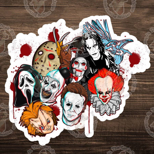 3" Vinyl Horror Killer Movie Halloween Collage Sticker