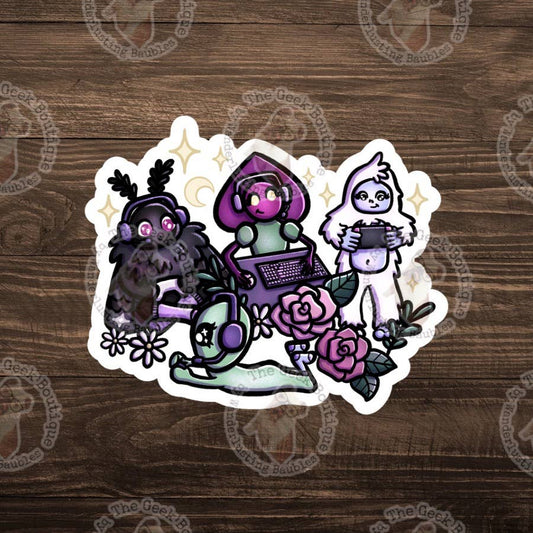 3" Vinyl FW Cute Cryptid Gamer Video Game Paranormal Sticker