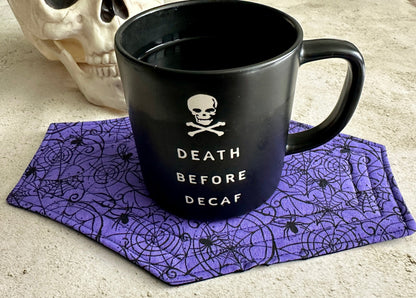 Spiderweb Coffin Coaster (Mug Rug)