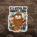 3" Vinyl Bigfoot Reader Cryptid Book Lover Sticker