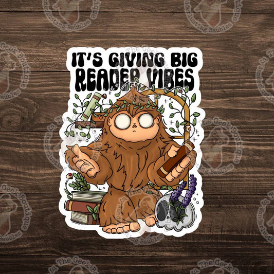 3" Vinyl Bigfoot Reader Cryptid Book Lover Sticker