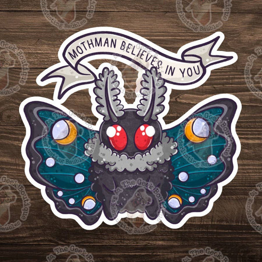 3" Vinyl Cute Cottagecore Mothman Cryptid Sticker