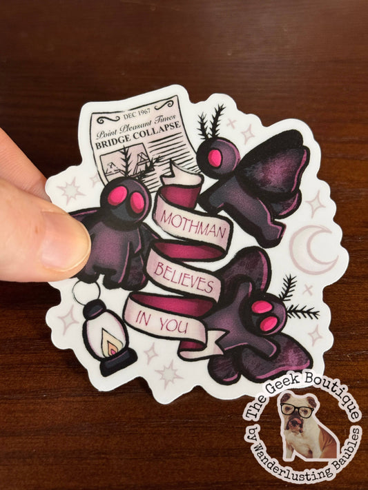 3” Mothman Believes In You Cryptid Point Pleasant WV Sticker