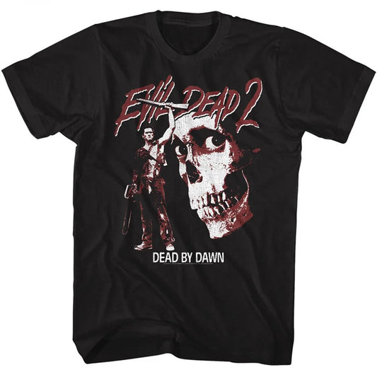 Evil Dead Ash and Skull Black Adult T-Shirt