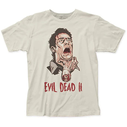 Evil Dead 2 Men'S Ash Williams Vintage Style T-Shirt Vintage White 2XL