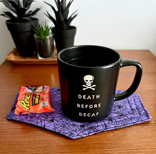 Spiderweb Coffin Coaster (Mug Rug)