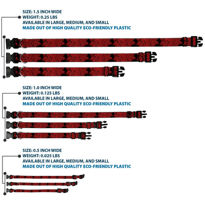 Plastic Clip Collar - Freddy Poses/Quote Scrawls/Hand Scratching2 Reds/Black