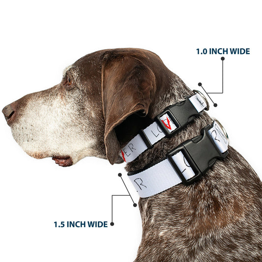 Plastic Clip Collar - It Chapter Two LOSER/LOVER White/Black/Red