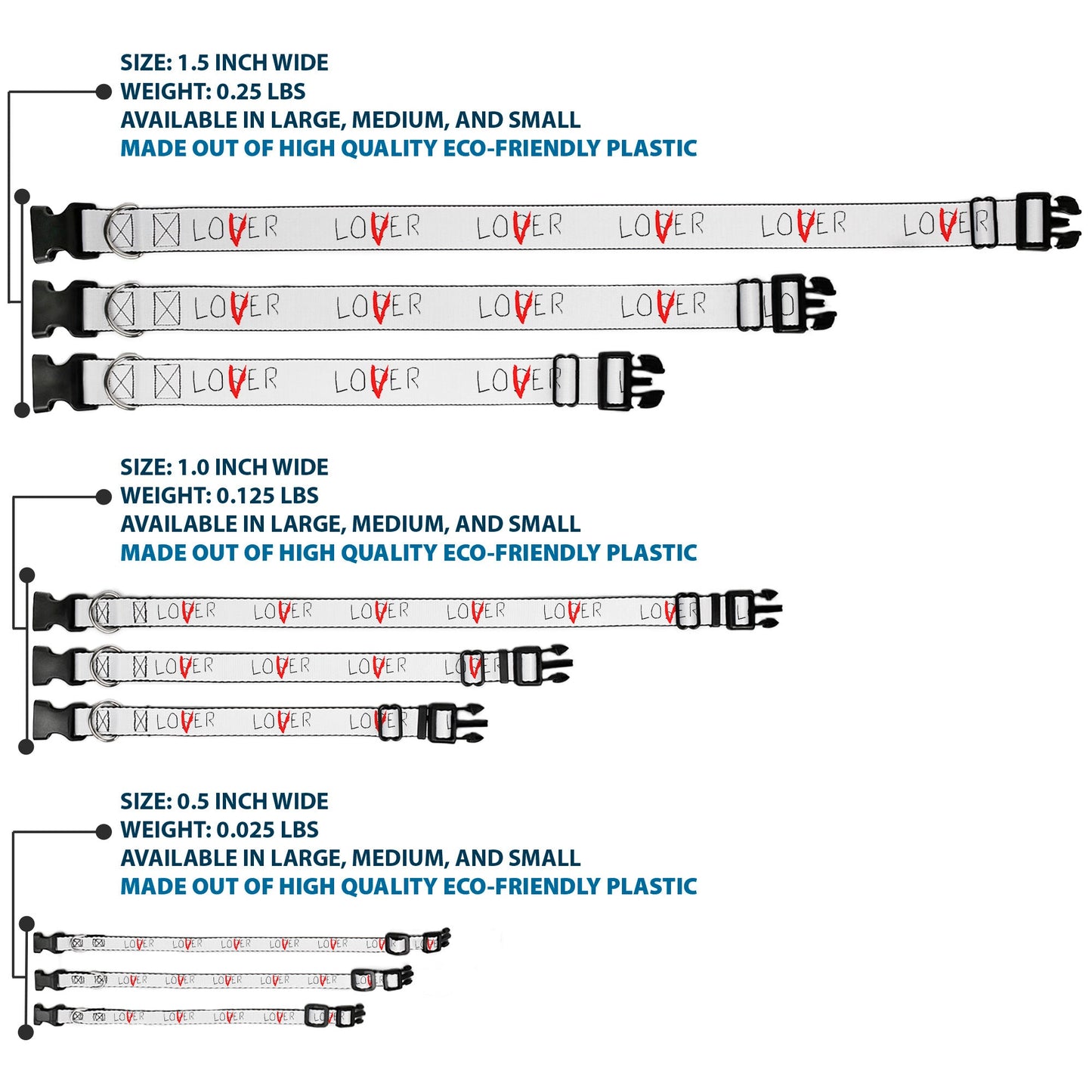 Plastic Clip Collar - It Chapter Two LOSER/LOVER White/Black/Red
