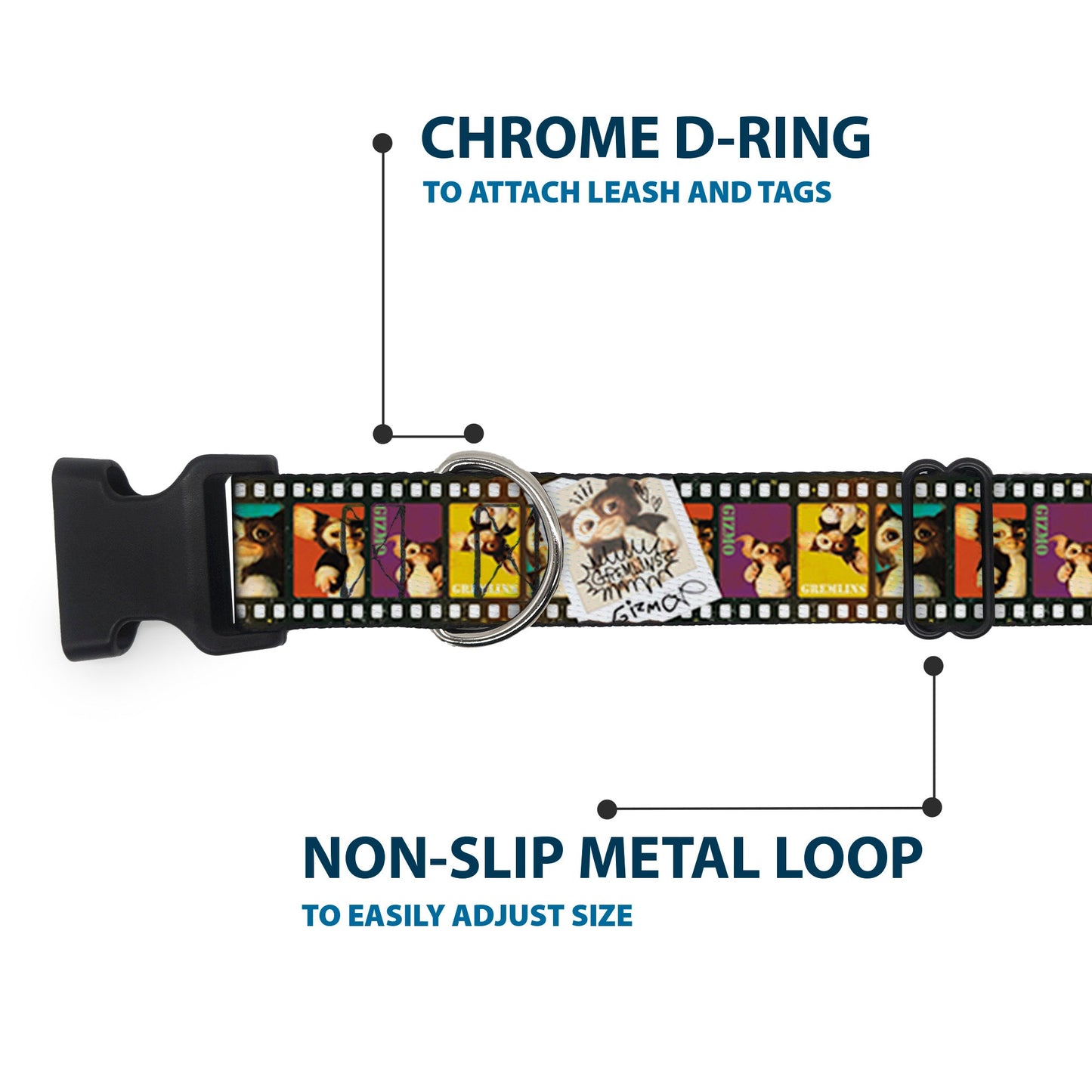 Plastic Clip Collar - Gremlins Gizmo Filmstrip Poses Multi Color