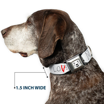 It Chapter Two LOSER/LOVER Full Color White/Black/Red Seatbelt Buckle Collar - It Chapter Two LOSER/LOVER White/Black/Red