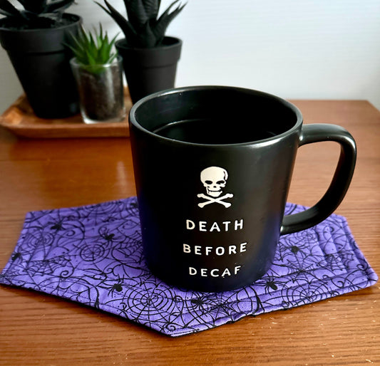Spiderweb Coffin Coaster (Mug Rug)