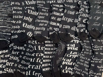 Novelty Socks - Dead Tired - Ready To Ship