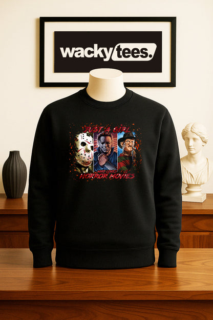 Just a Girl Who Loves Horror Movies Graphic Tee